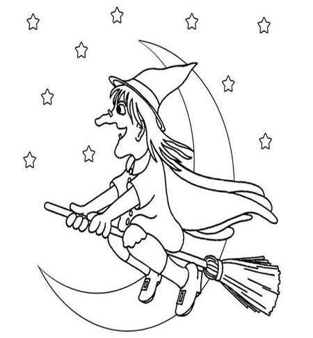printable halloween witch colouring sheet  kids
