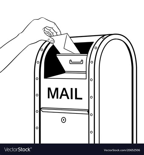 sending letter  mail box coloring book vector image