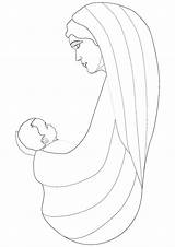 Coloring Mary Pages Mother Child Madonna 4catholiceducators sketch template