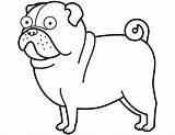 Pug Coloring Dog Pages Printable Funny sketch template