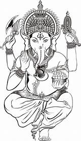 Ganesha Ganesh Hindu Shiva Deity Chaturthi Ganapati Getcolorings Coloriage Hinduism Dewa Gaja Greeting Diwali Tatouage Mandalas Dewi Pngtree Elefante Bouddha sketch template