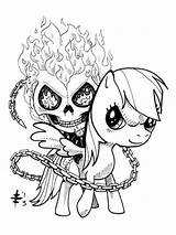 Coloring Pages Ghost Rider Little Ddlg Pony Skull Adult Dessin Chibi Drawing Cartoon Sheet Colorier Space Coloriage Marvel Popular Book sketch template