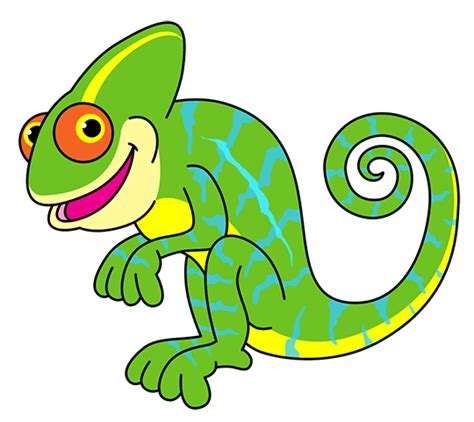 cartoon chameleon step by step drawing lesson