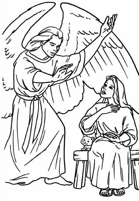 colorea tus dibujos dibujo de maria  el angel gabriel  dibujar