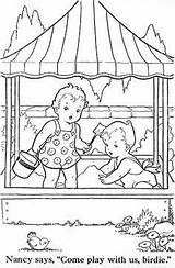 Coloring Pages Kids Books Print Kosel Jane Dick Sally Drawing Vintage Book Printable Sue Sunbonnet Adult Template sketch template