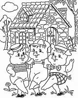 Coloring Pages Pigs Little Three Cartoons Dinosaur Nemo Train sketch template
