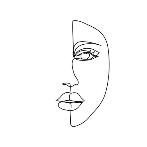 abstract woman  face  drawing female portret simple style