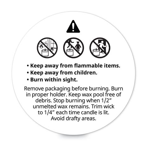printable candle warning labels template printable templates