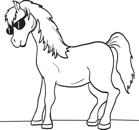 printable cartoon horse coloring page  kids supplyme