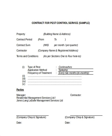 sample service contract forms   ms word excel
