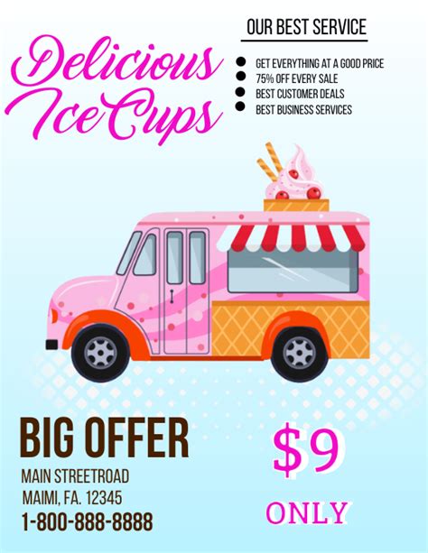 ice cream truck template postermywall