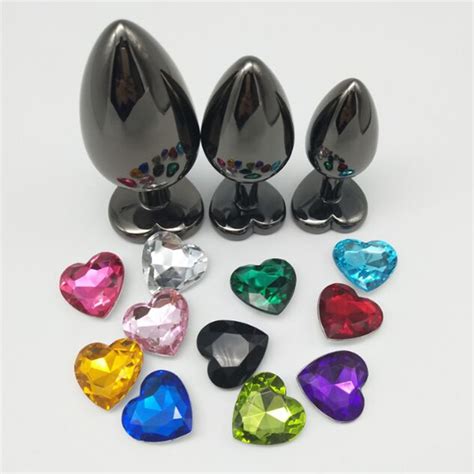 buy 2017 new heart shape anal plug color crystal