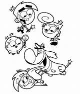 Fairly Oddparents Timmy Sparky Magiques Sont Odd Wanda Parrains Chien Coloriages Morningkids Magique sketch template