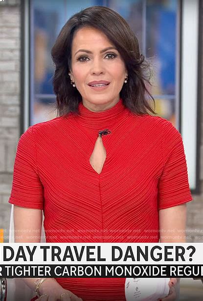 Wornontv Tanya Rivero’s Red Keyhole Dress On Cbs Mornings Clothes