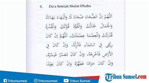 Doa Setelah Sholat Duha Dhuha Berbahasa Arab Dan Latin