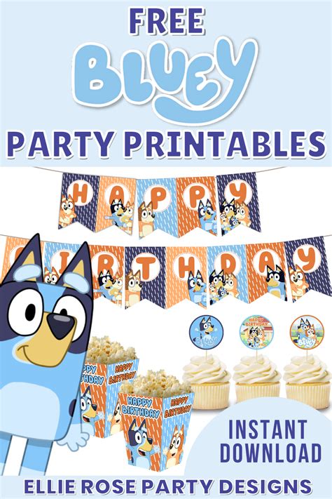 bluey party printable ideas ellierosepartydesignscom
