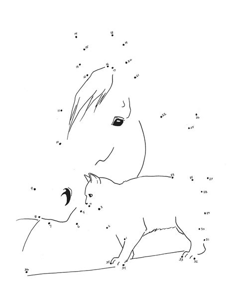 horse dot  dot coloring pages