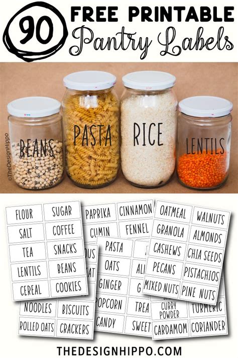 printable pantry labels labels  food storage containers