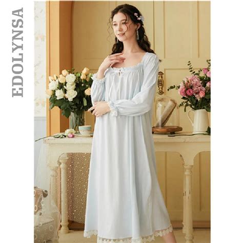 2020 2020 Summer Sleepwear Vintage White Cotton Nightgown Plus Size