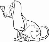 Dog Basset Hound Coon Coloring Cartoon Stock Drawing Hunting Illustration Funny Getdrawings Book Dogs Depositphotos sketch template