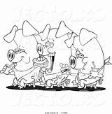 Pigs Coloring Toonaday sketch template