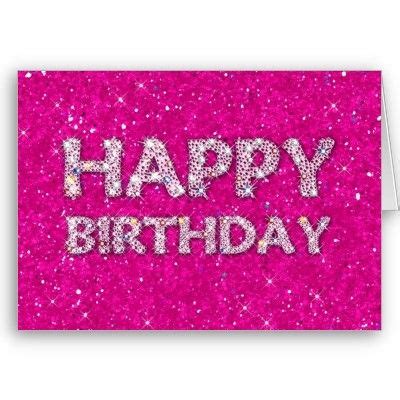 happy birthday pink glitter cards diamonds sparkle glitter bling