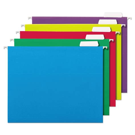 universal deluxe bright color hanging file folders letter size