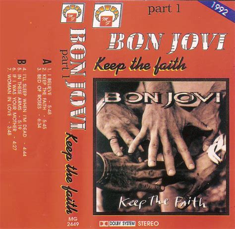 bon jovi keep the faith part 1 1992 cassette discogs