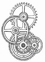 Gears Steampunk Gear Drawing Tattoo Cogs Pages Drawings Coloring Cog Clipart Build Own Designs Printable Tattoos Characters Clock Crafts Patterns sketch template