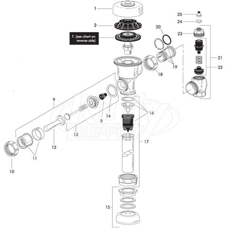 sloan regal flushometer parts breakdown sloanplumbingpartscom