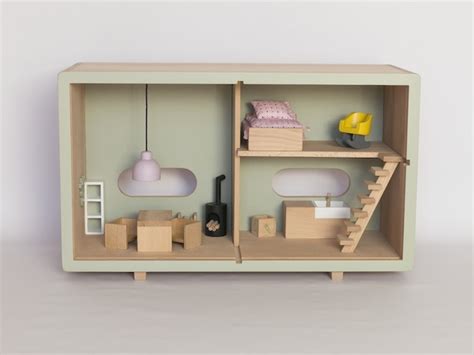 jouet bois eco maison de poupee design meublee