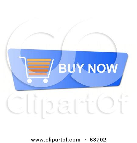 royalty  rf clipart illustration   blue buy  shopping cart button  white  oboy