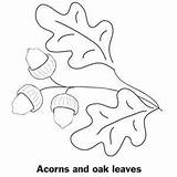Coloring Oak Leaves Leaf Pages Acorn Thanksgiving Printable Acorns Template Tree Color Printables Stencil Print Templates Parents Patterns Fall Getdrawings sketch template