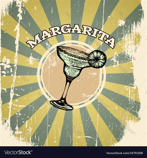 Margarita Glass Made In Hand Drawn Style Template Vector Image