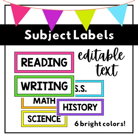 editable class subject labels subject bin labels subject labels