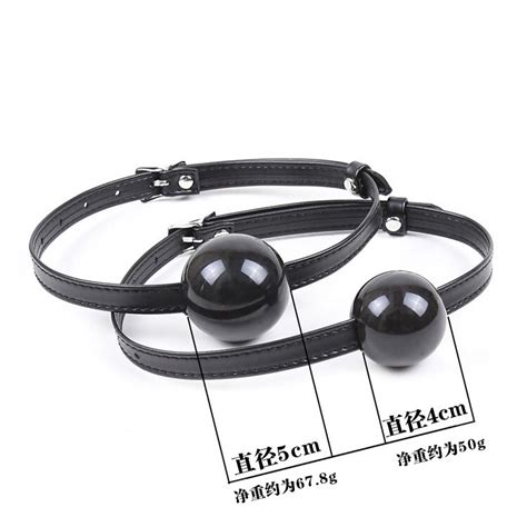 Buy Pu Leather Silicone Ball Open Mouth Gag Black Ball