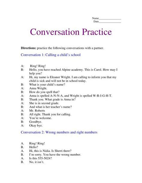 conversation practice english