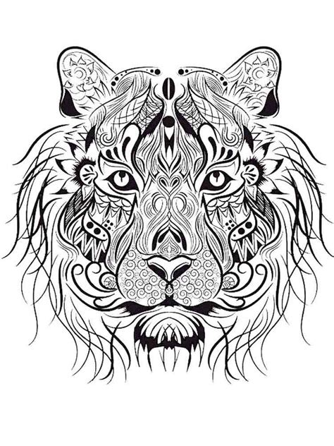 tiger coloring pages  adults printable
