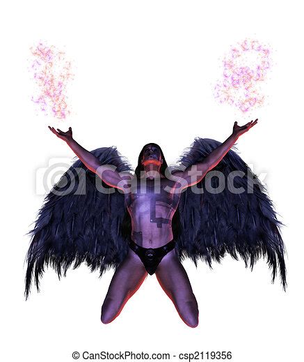 Stock Illustration Of Male Angel Kneeling Male Angel
