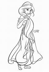 Jasmine Coloring Disney Princess Pages Drawing Aladdin Girls Beautiful Wonder Getdrawings sketch template