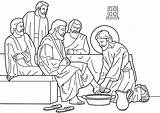 Disciples Washes Miracles Humility Lavando Discipulos Jesu Netart sketch template