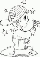 Flag Coloring Boy Holding Save sketch template