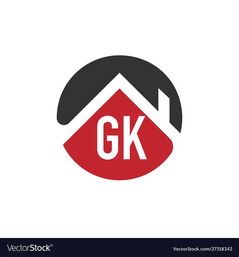 initial letter gk building logo design template vector image