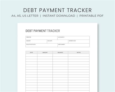 paper party supplies calendars planners debt log sheet paying