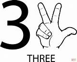 Number Three Asl Coloring Pages Drawing Printable Supercoloring Sign Language Numbers American Sheets Super sketch template