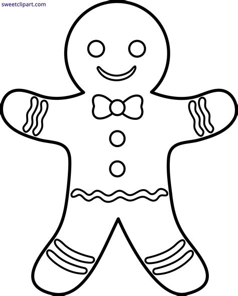 gingerbread man outline clipart sweet gingerbread man coloring