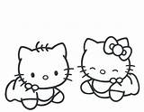 Kitty Hello Pages Baby Coloring Color sketch template
