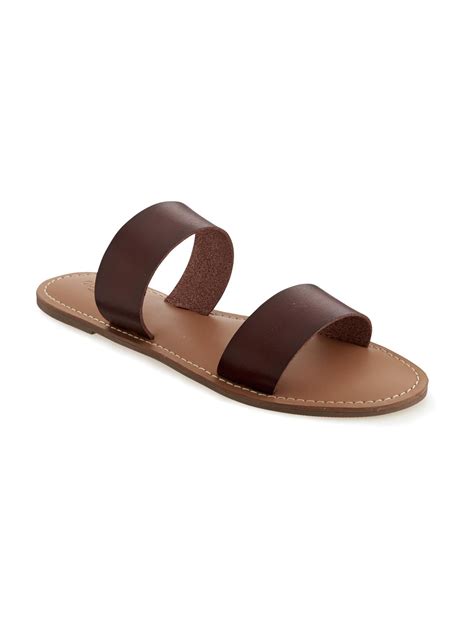 Faux Leather Double Strap Sandals For Women Old Navy Womens Sandals