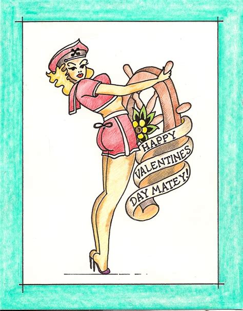 Pin Up Girl 4 Valentines Day Card For None Else Than