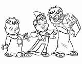 Chipmunks Coloring Alvin Pages Book Squirrels Children sketch template